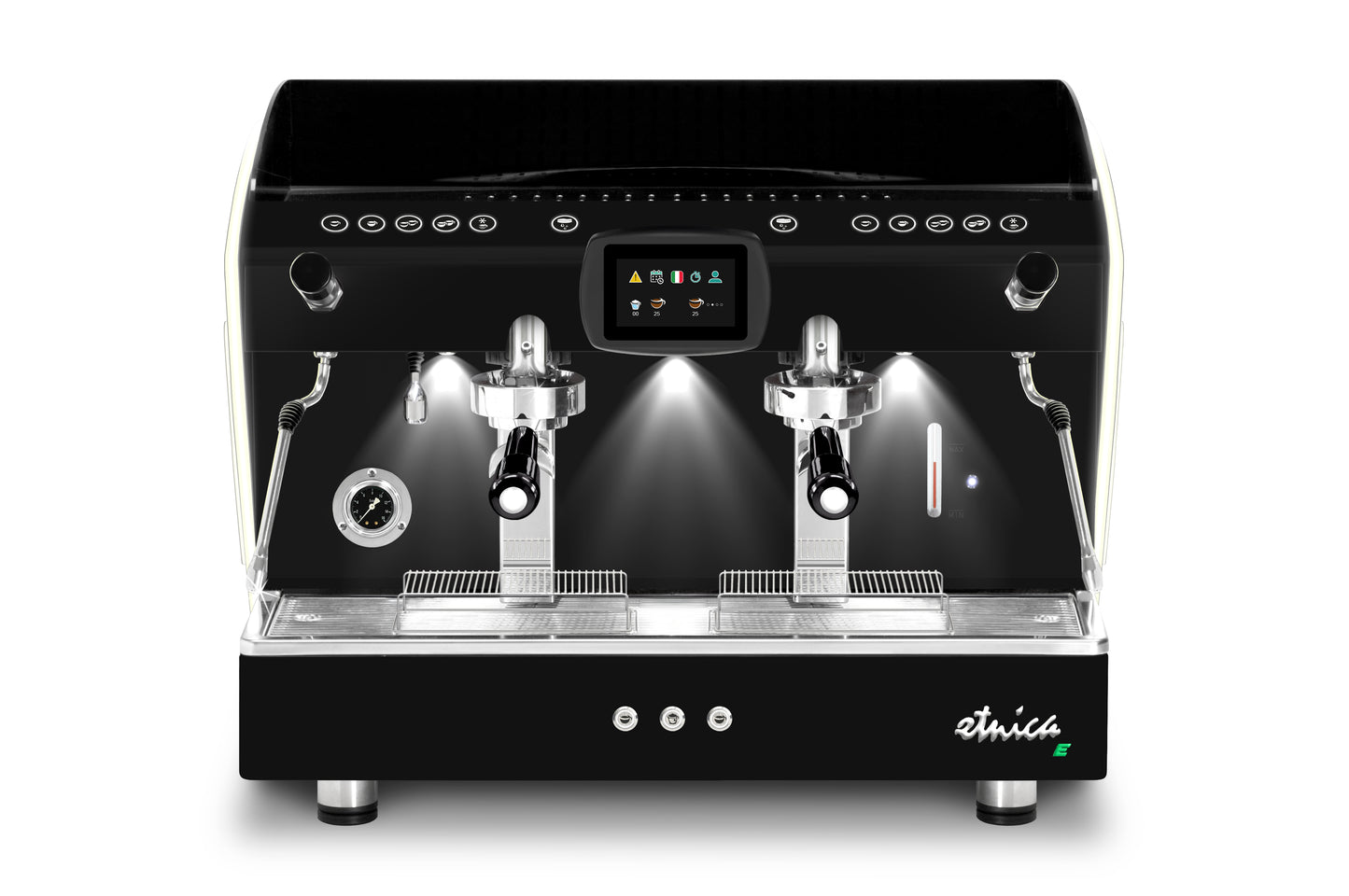 ETNICA EVOLUTION - ALL BLACK MATT WITH DOUBLE LED SIDE / ORCHESTRALE COFFEE MACHINE