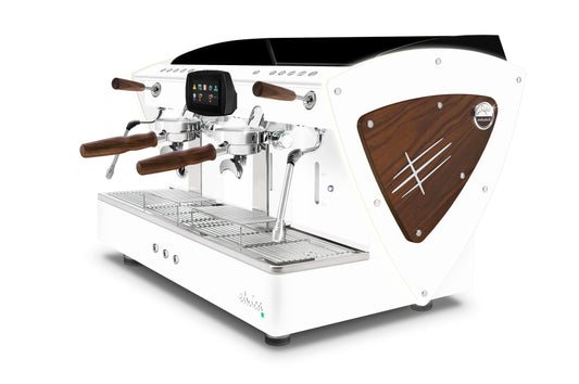 ETNICA EVOLUTION - ALL WHITE MATT WITH LED SIDE AND SMALL WOOD / ORCHESTRALE COFFEE MACHINE