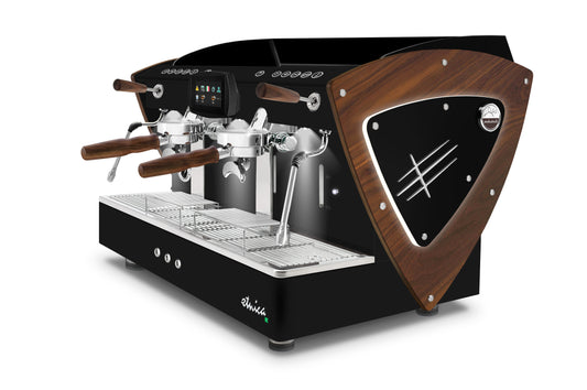 ETNICA EVOLUTION - ALL BLACK MATT WITH WOOD SIDE AND SMALL BLACK LED / ORCHESTRALE COFFEE MACHINE