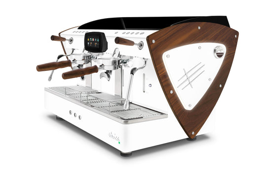 ETNICA EVOLUTION - ALL WHITE MATT WITH WOOD SIDE AND SMALL WHITE LED / ORCHESTRALE COFFEE MACHINE