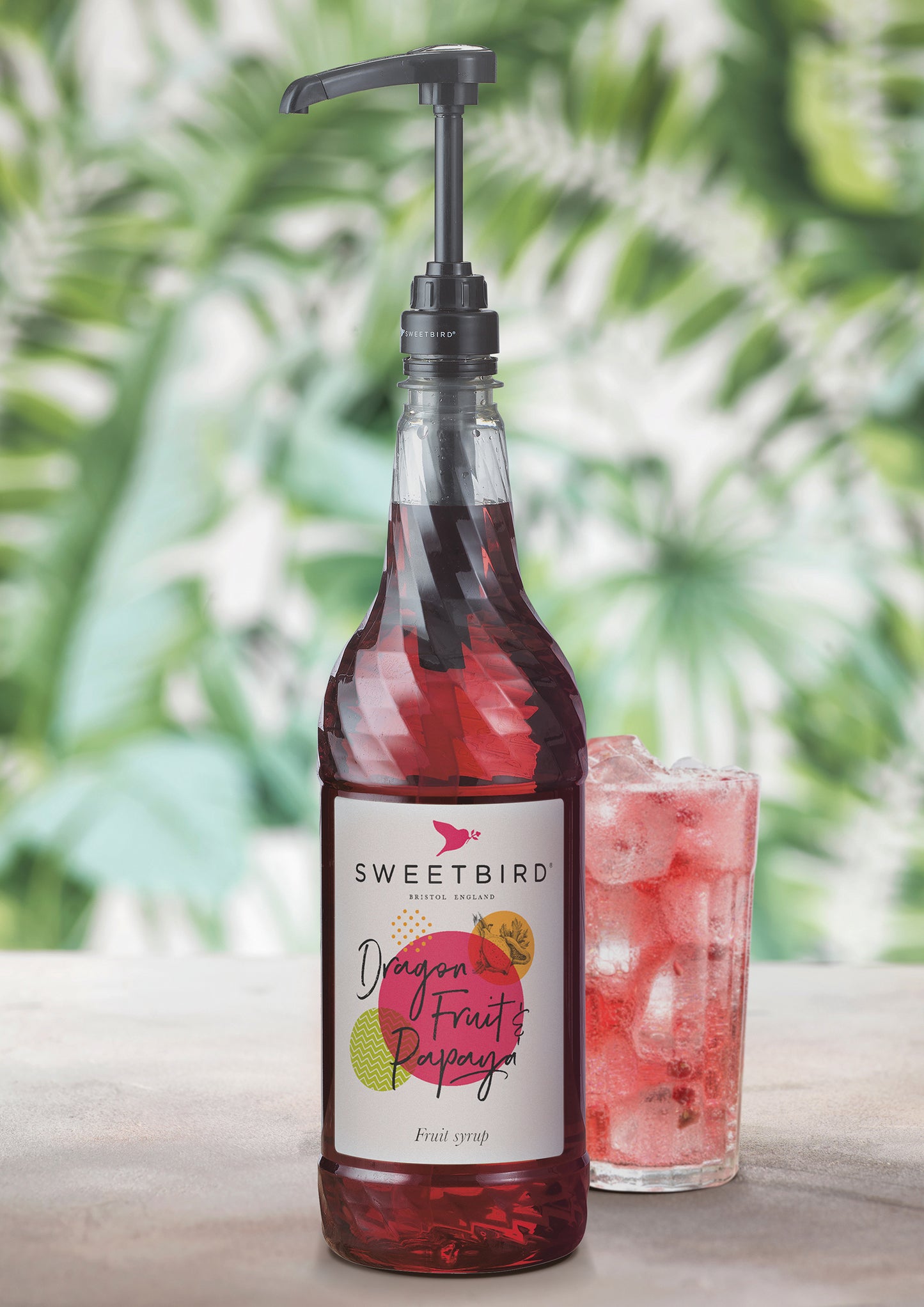 dragon fruit & papaya syrup 1000 ml - sweetbird