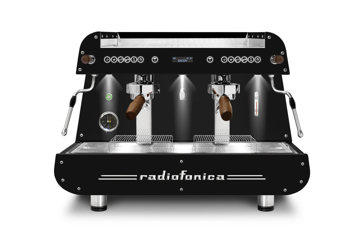 RADIOFONICA 2GR Display with PURGE button ALL BLACK WITH NUT KIT ORCHESTRALE