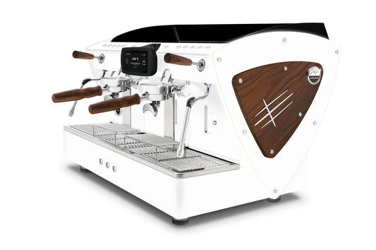 ETNICA EVOLUTION - ALL WHITE MATT WITH WOOD SIDE AND SMALL WHITE LED / ORCHESTRALE COFFEE MACHINE